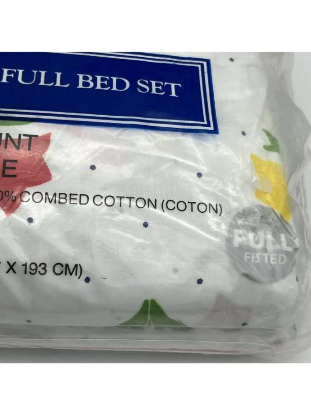 Cannon Monticello 4 Piece Full Bed Set Percale Sheet Tulip Flower Medley NEW 640